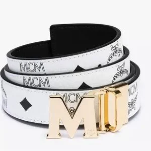 Brand New MCM belt, only worn once. NEW MCM Logo Reversible Belt, One Size, METALLIC SILVER  main image 3